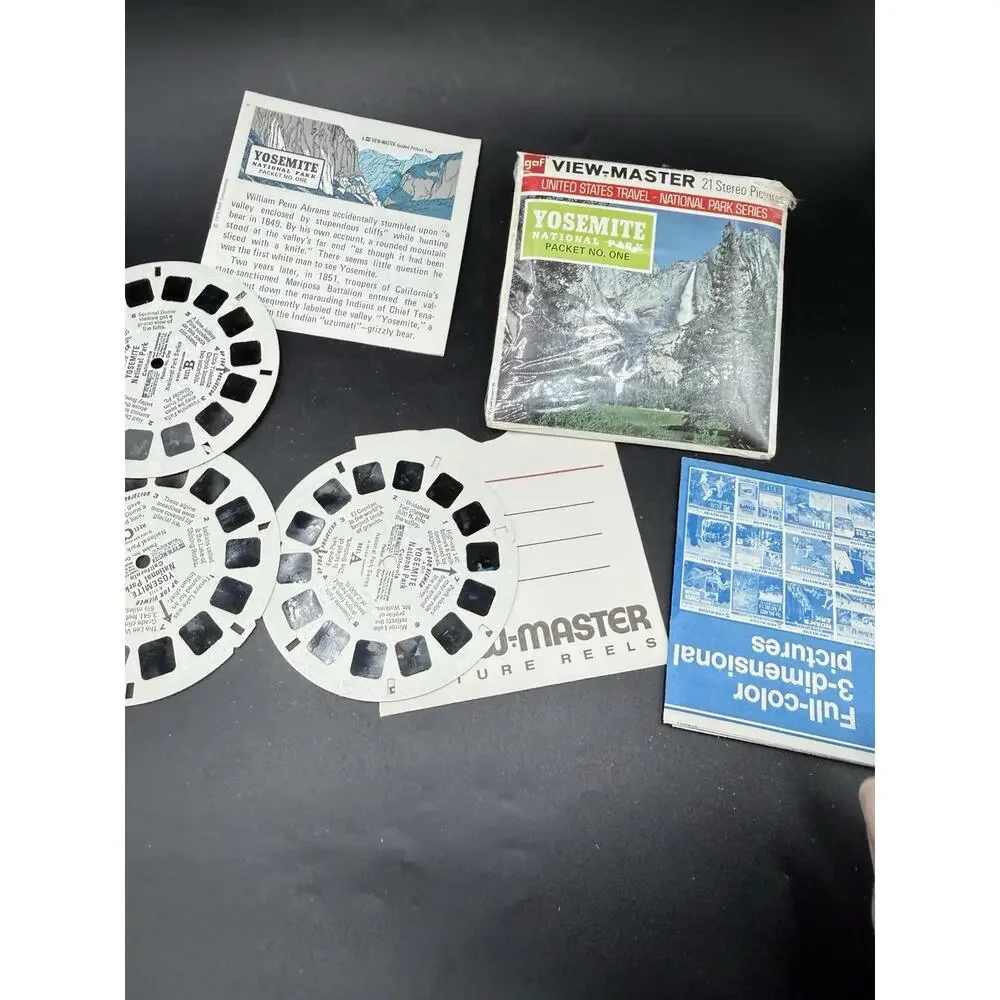 Yosemite National Park California 3d View-Master 3 Reel Packet Complete Set